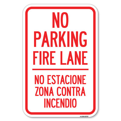 No Parking Fire Lane No Estacione Zona Contra Incendio/23727