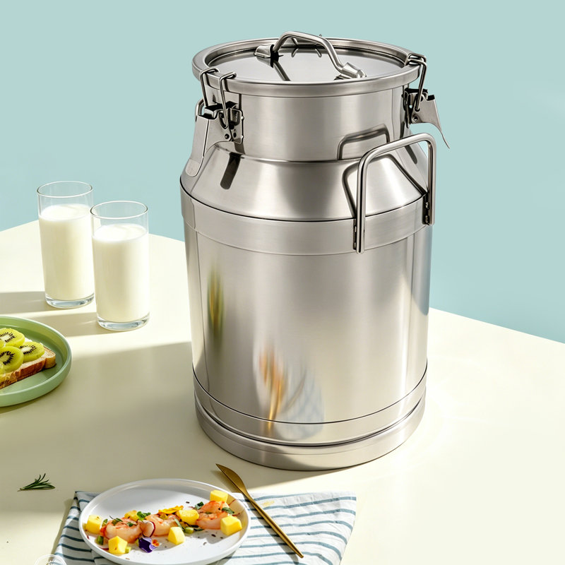 Conteneur de conservation des aliments Daniel-James en acier inoxydable de 30 L, seau à lait, 30 L