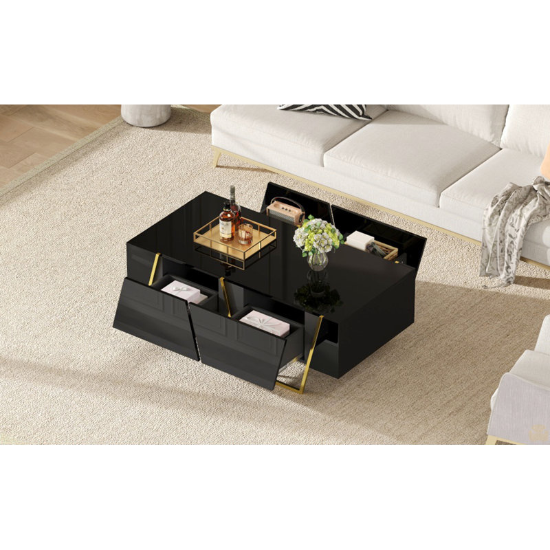 Table basse rectangulaire haute brillance
