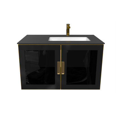 Swaneus 36'' Single Bathroom Vanity with Porcelain Top