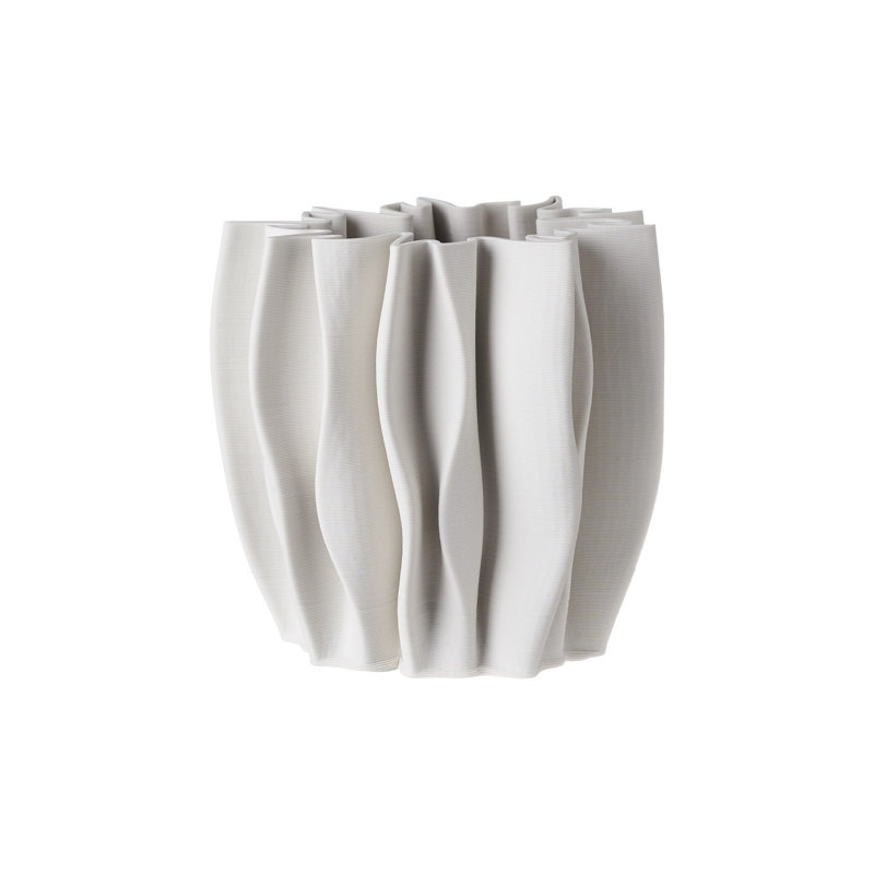 Vase en céramique imprimé 3D 9 po, Blanc
