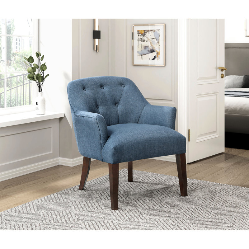 Chaise d'appoint rembourrée de mousse avec pieds en bois massif et contreplaqué