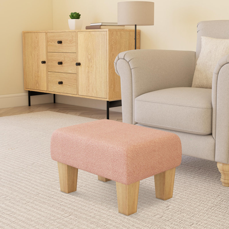 Autryville Wood Contemporary Leg, Natural, Boucle, Pink