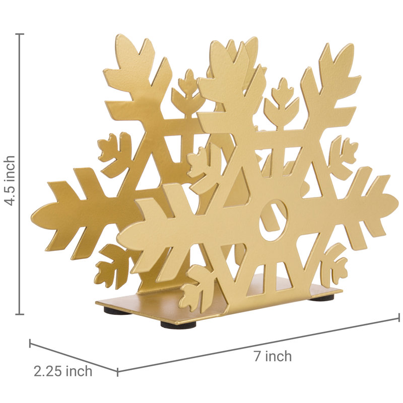 Porte-serviette en métal Winter Snowflake, Doré