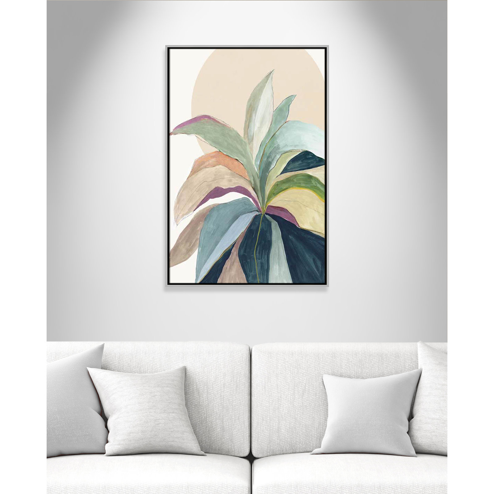 Sherbrooke Sunny Bright Leaves II by Asia Jensen Print, No Mat, 37.5" H x 25.5" W x 2" D, Silver Floater Framed