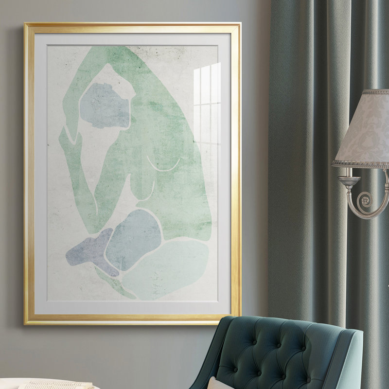 " Stretching IV ", Gold Framed, 42.5" H x 30.5" W x 1" D