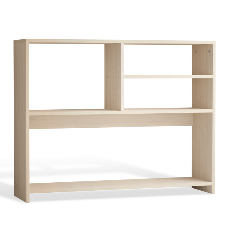 Bibliothèque de rangement ouverte à compartiments ouverts, 4 compartiments en bois avec grand espace pour les bacs de rangement tissés