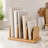Bamboo Cookbook Organizer Rack with 4 Storage Slots