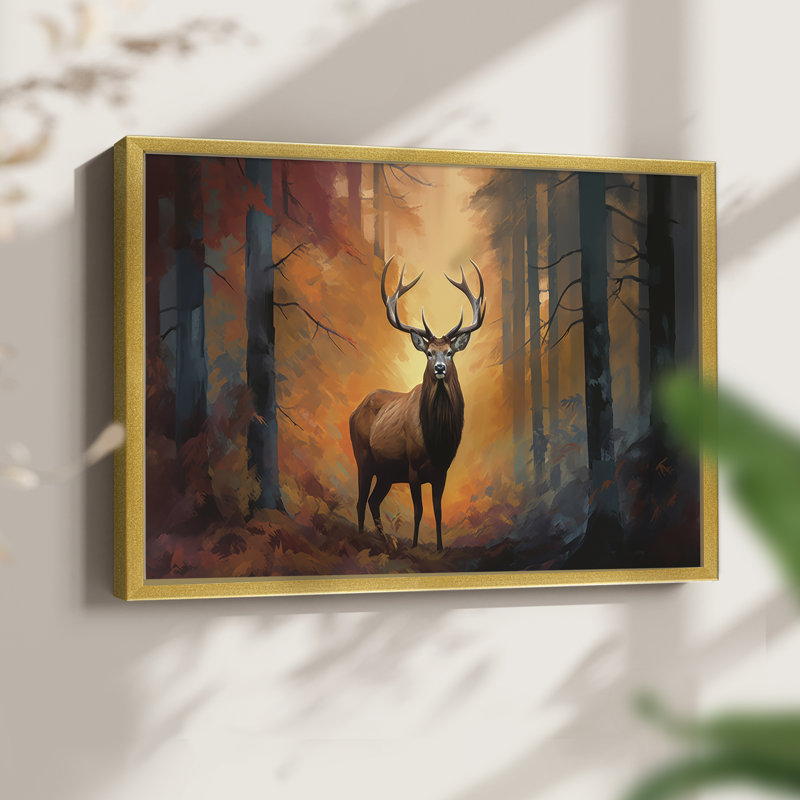 Faune - II - Reproduction encadrée - Restickable, H 8 po x l 10 po, Or
