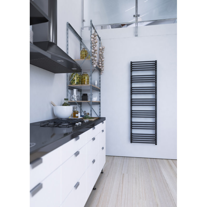 Alex One Electric Towel Rail, Straight Towel Rail, 1580cm H x 50cm W x 132cm D, Grey