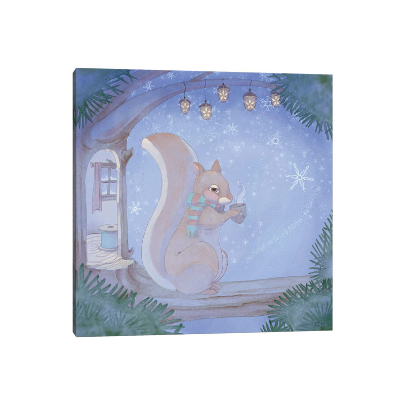 Cozy Squirrel - Wrapped Canvas Painting, 66.04 cm H x 66.04 cm W x 3.175 cm D