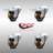 SS High Temp Phenolic Swivel Bolt Hole Caster Set with Total Lock Brake