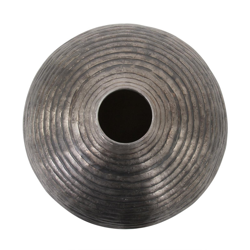 Petit vase à bouteille, H 13,5 po x l 10 po x P 10 po, Argent argent
