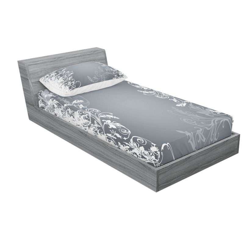Microfiber Floral Sheet Set, Twin Sheet Set with Fitted Sheet