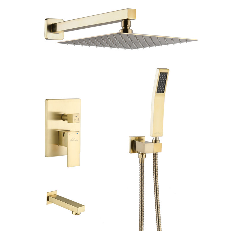 All-In-One Kit with Rough in-Valve, Brushed Gold