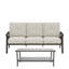 Ensemble de patio 2 pièces Natural Haven - Canapé 3 places et table basse de 70 po, structure kaki avec coussins beiges, collection de meubles d'extérieur chaleureux-2127898310