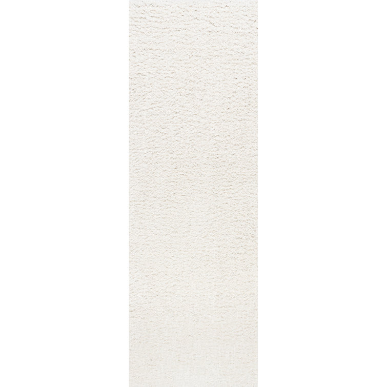 Oguz Power Loom Performance Solid Shag Ivory Rug