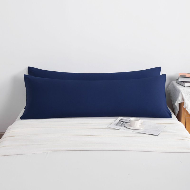 2PC Hypoallergenic Microfiber body pillowcase, Navy Blue