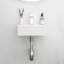 Lavabo de salle de bain mural en céramique blanche avec trou de robinet simple, surface lisse et lisse, style moderne, plus d'espace, instructions d'installation incluses Lavabo rectangulaire de 13,6 po x 11,6 po