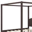 Lit plateforme à baldaquin en bois avec tête de lit et pieds de support-1113902686