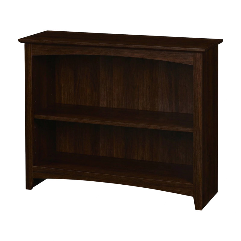 Malani 36" H Solid Wood Classic Bookcase, Coffee, (2 Shelves) 29"H x 37.75"W x 12.875"D