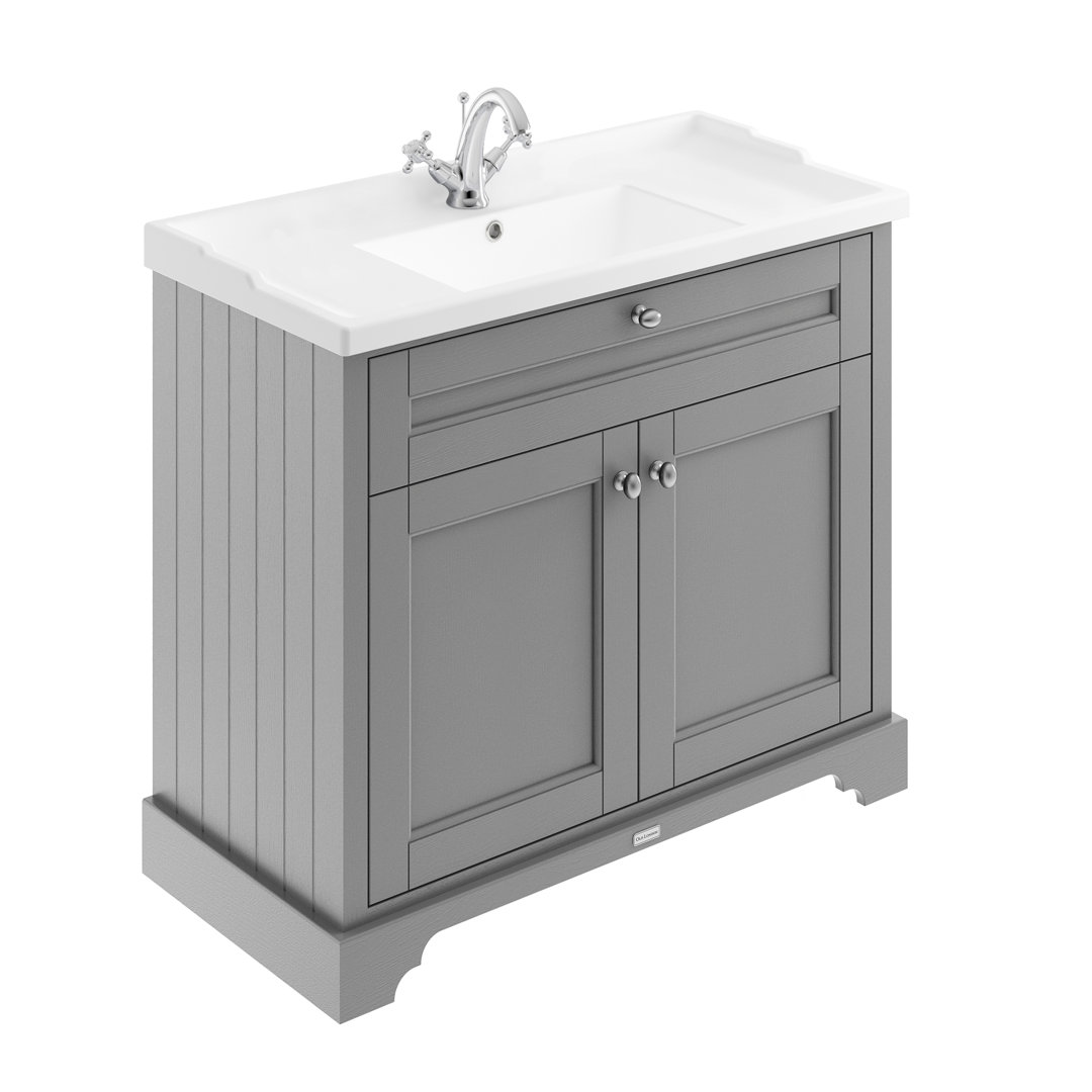 Old London 1020mm Single Bathroom Vanity with Integrated Ceramic Basin