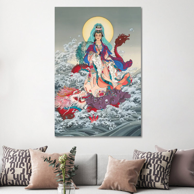 Kwan Yin - Painting on Canvas, Wrapped Canvas, 101.6 cm H x 66.04 cm W x 3.175 cm D
