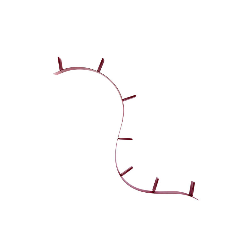 Kartell Bookworm Short Translucent Wine Red Wall Shelf