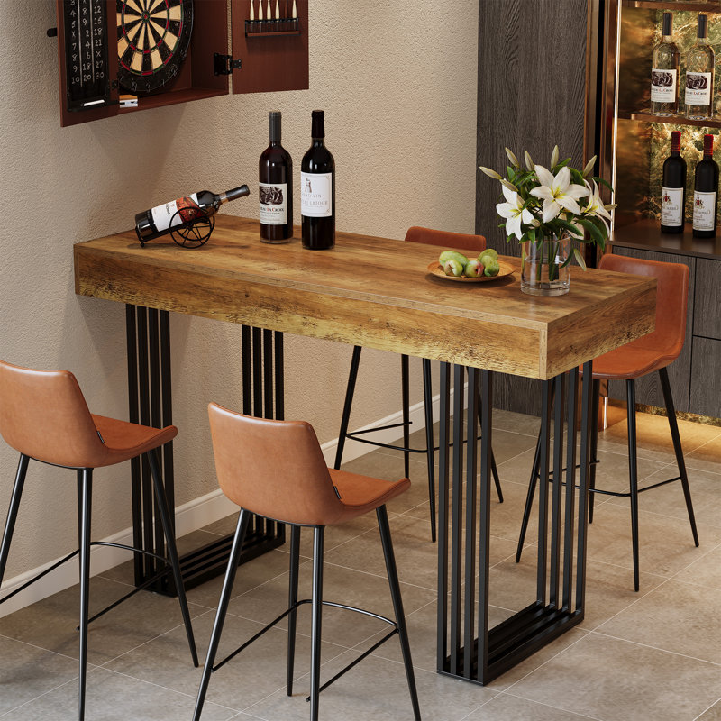 63 Inch Rectangular Long Bar Table