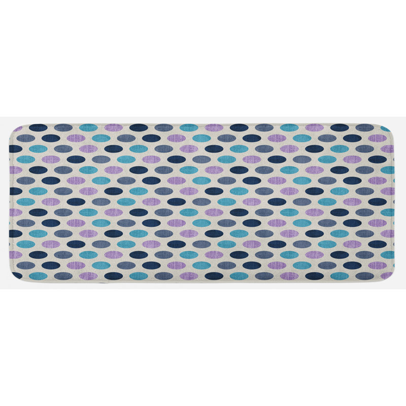 Tapis de cuisine rétro multicolore à pois