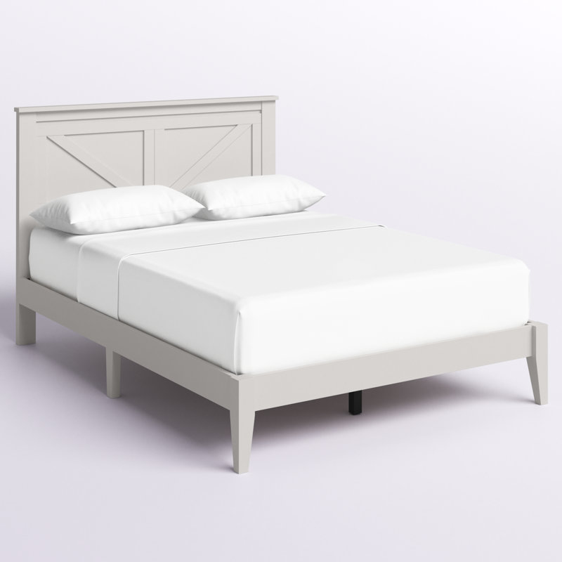 Marksbury Solid Wood Bed, White, Full / Double
