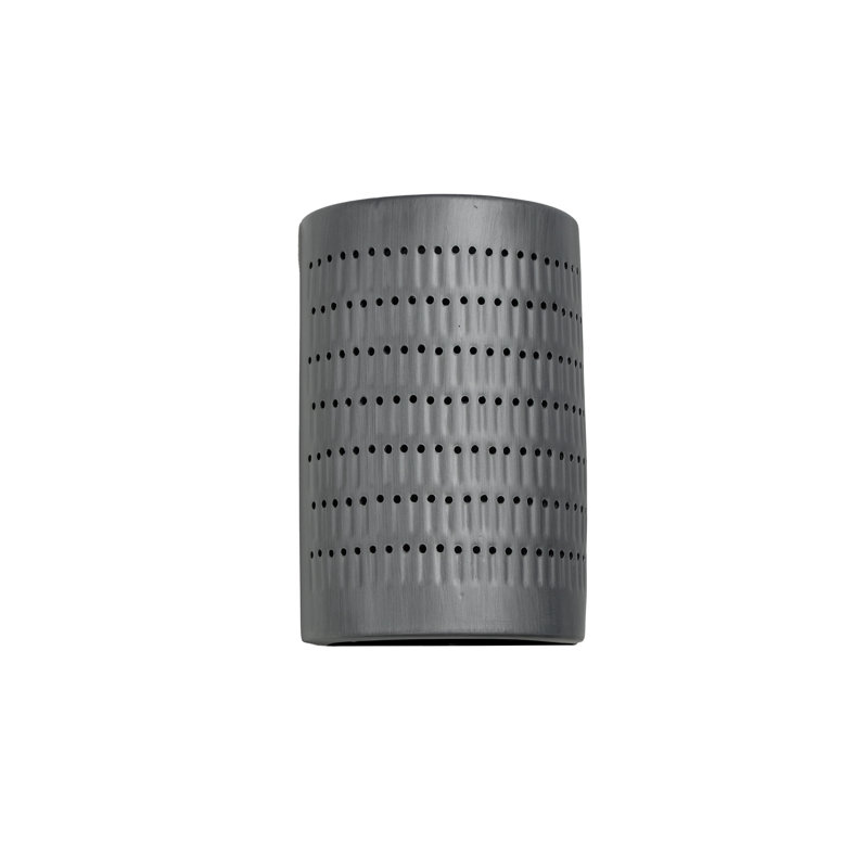 Carely Ceramic Outdoor Wall Light, LED Bulb Included, Rubbed Pewter, 15" H x 10" W x 5" D