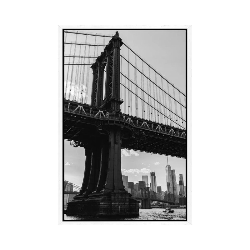 Dumbo Brooklyn VII 1 Piece Wall Art on Canvas, 66.04cm H x 45.72cm W x 3.81cm D, White Framed
