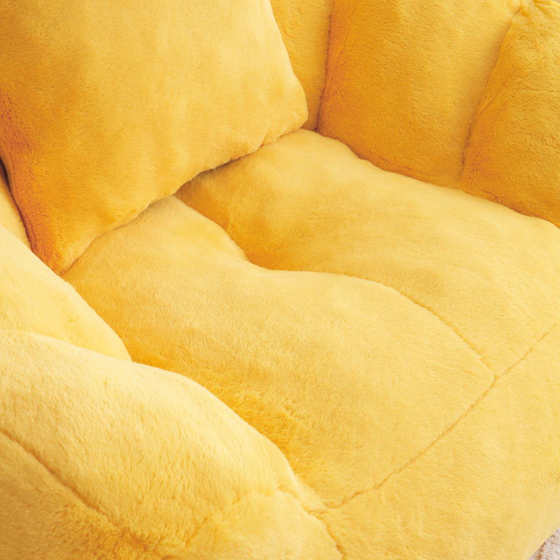 Fauteuil à billes avec repose-pieds, fauteuil d'appoint pour le salon et la chambre à coucher, Jaune