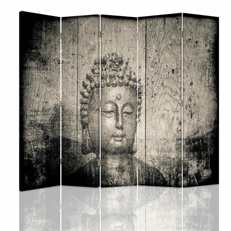 Paravent 360° drehbare Buddha-Leinwand mit 5 Paneelen