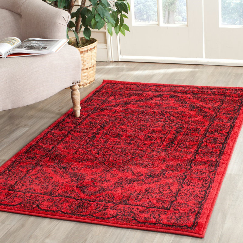 Tapis oriental rouge / noir Nicarla, Rectangle 9 pi x 12 pi