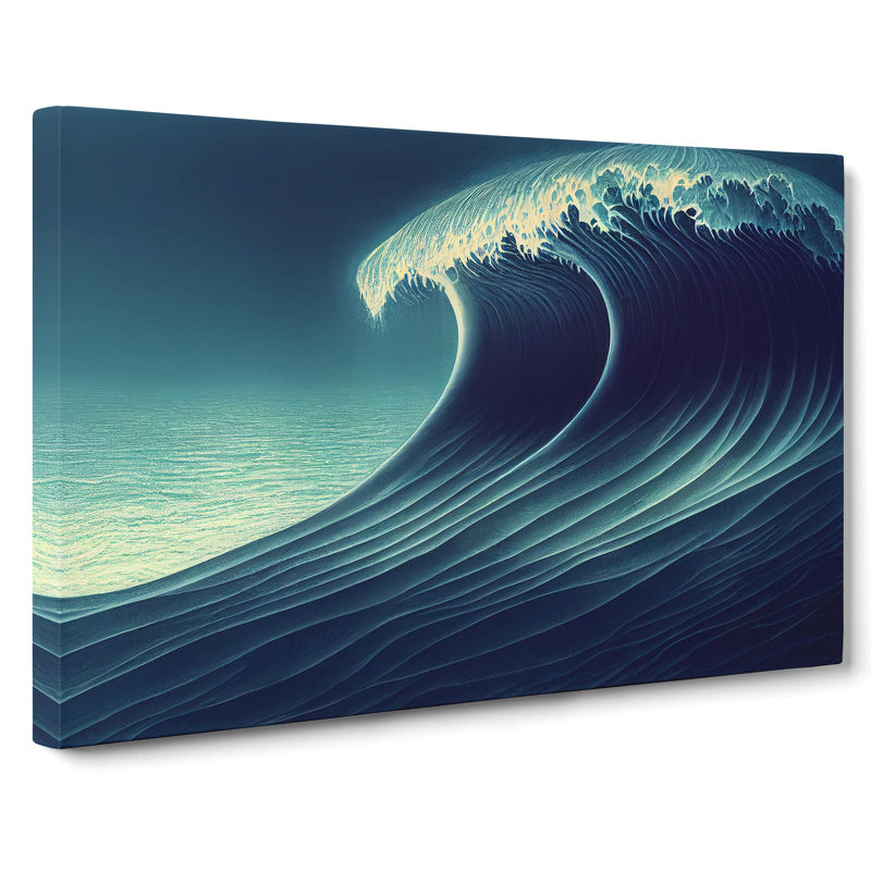 Trendy Ocean Wave - Wrapped Canvas Print, 40cm H x 60cm W x 3cm D