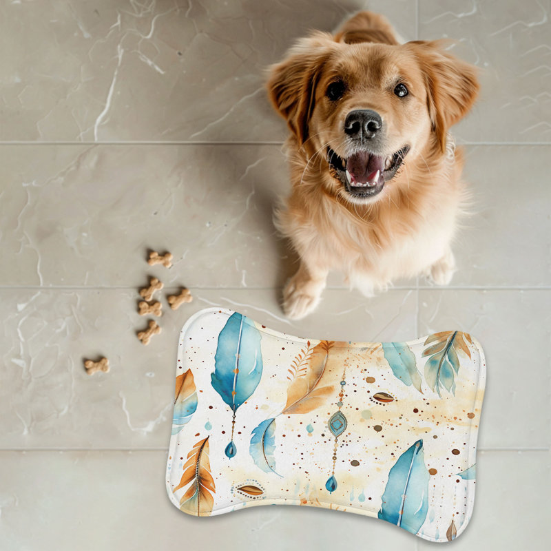 Colorful Chic - 1 Piece Bone Shape Feeding Mat