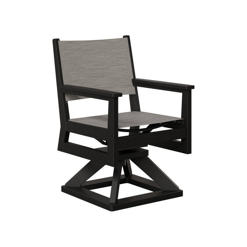 Chaise berçante berçante pivotante berlinoise Berlin, Mica perle, Noir régulier