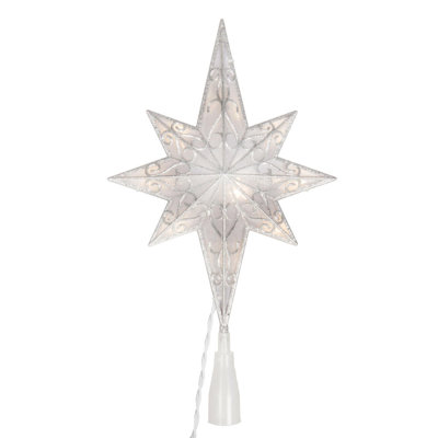 10 lumières x 14,5 po à DEL en forme d'étoile à 8 pointes de Bethléem, mini lumières DEL blanc chaud.