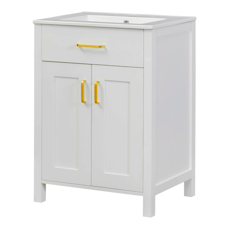 Rilya 24.2'' Single Bathroom Vanity with Ceramic Top
