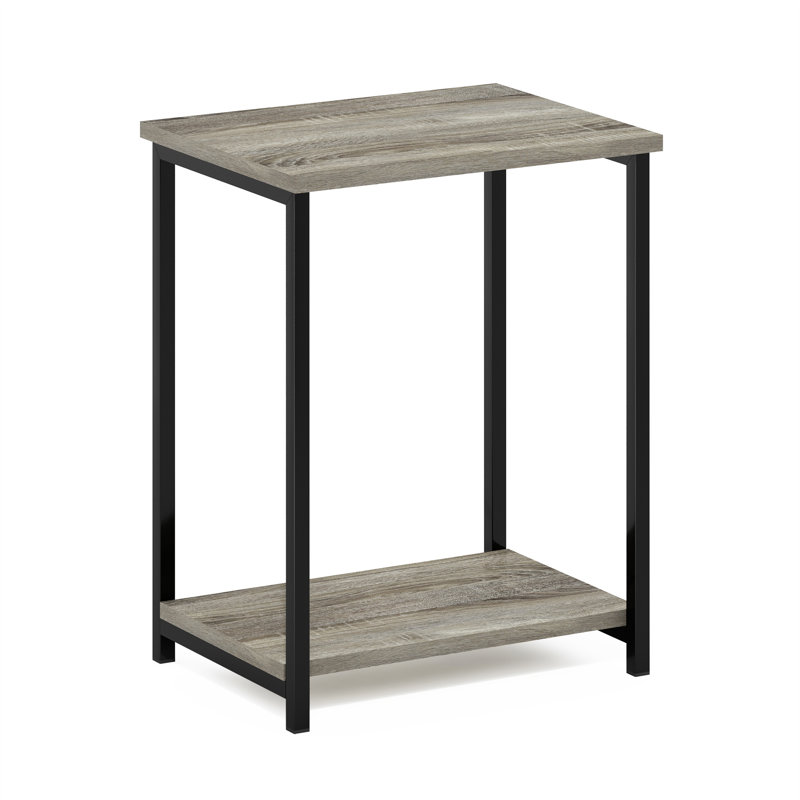 Table d'appoint en hauteur avec tablettes, Plateau en bois de pin ambré / base noire, French Oak Top/Black Base