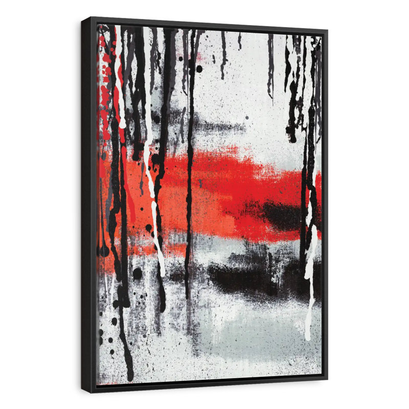 Warrick Paint Drip, 31" X 46", Floating Frame Black