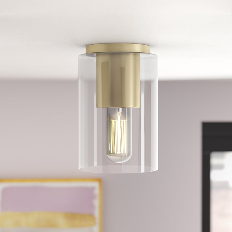 Plafonnier encastré 1 lumière 5,25 po Kassia, Laiton vieilli