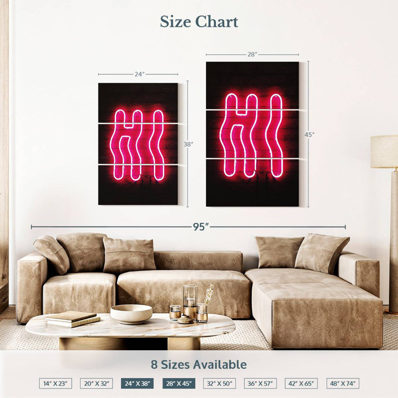 Tergel Hi Neon Light, 38" H x 24" W
