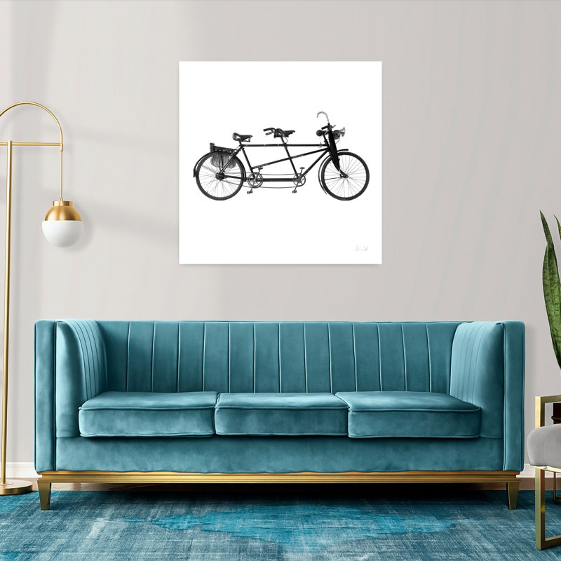 Vélo tandem rétro, art rétro, H 36 po x l 36 po