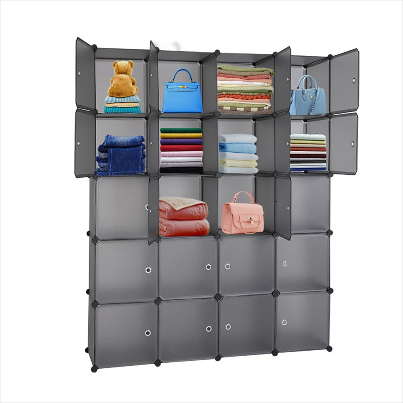 Armoire de rangement (14,5 x 58 x 70 pouces) avec 20 compartiments, idéale pour la chambre, la maison ou le bureau (voir photo).