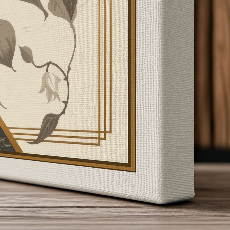Framed Clematis Study Botanical - Wrapped Canvas, 24x16 - 61.0 x 40.6 cm, Cream Border