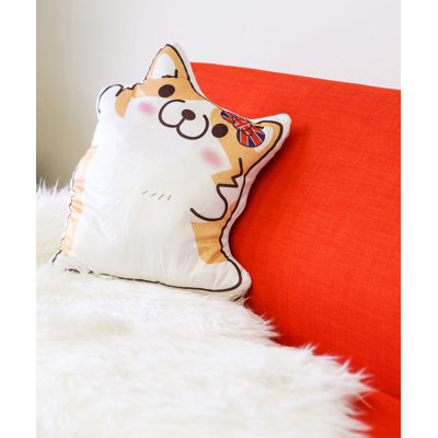  Dancing Corgi Cotton Throw Pillow
