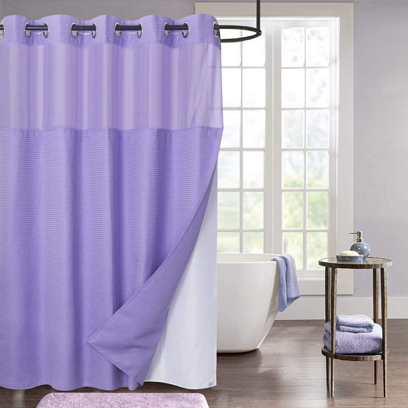 Rideau de douche simple Hockinson, Gris, H 74 po x l 72 po